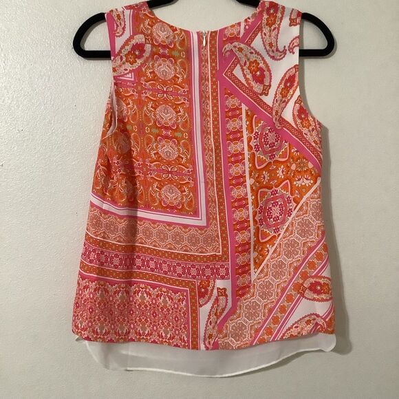 Rose + Olive Colorful Bohemian Paisley Boho Chic Summer Casual Sleeveless Top S - Picture 5 of 8